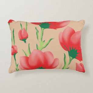 Blush Floral Cozy Throw Pillow