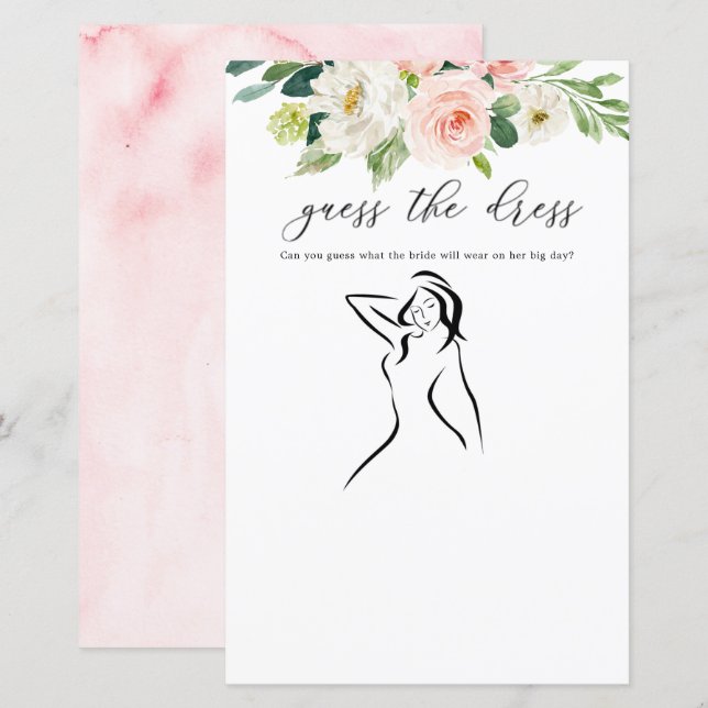Blush Floral Devinez Les Cartes De Jeu De Robe (Devant / Derrière)
