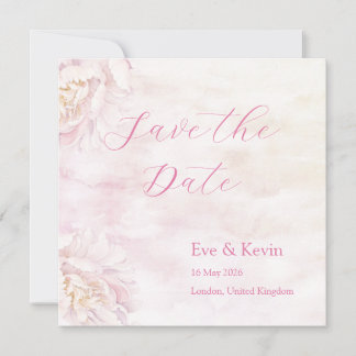 Blush Floral Enregistrer la carte Date - Aquarelle