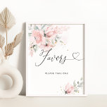 Blush floral Favours please take one Poster<br><div class="desc">Blush floral Favours please take one Poster.
Matching items available.</div>