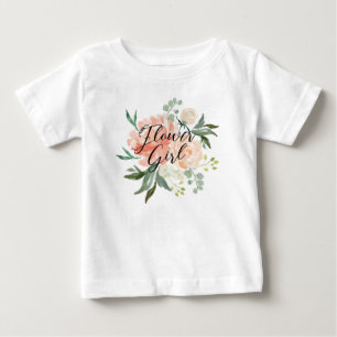 Blush Floral Flower Girl Baby T-Shirt