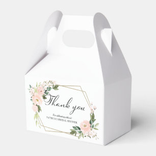 Blush Floral Geometric Bridal Shower Thank You Favor Box