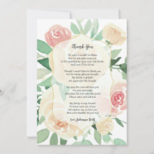Blush Floral girl baby shower thank you