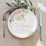 Blush floral gold baby in bloom baby shower paper plate<br><div class="desc">Blush floral gold baby in bloom baby shower Paper Plates
Matching items are available.</div>