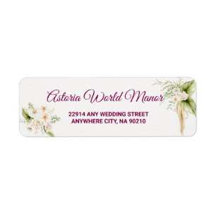 Blush Floral Gold Geometric wedding address