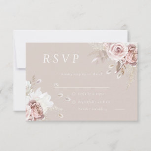 Blush Floral Gorgeous Wedding RSVP Card