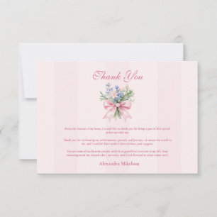 Blush Floral Graduation Party Thank You Card