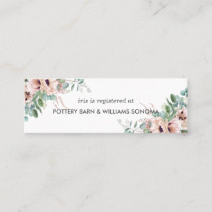 Blush Floral Greenery Bridal Registry Card Mini
