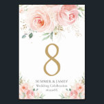 Blush Floral Greenery Wedding Bridal Baby Shower Table Number<br><div class="desc">Designed to co-ordinate with our Sweet Blush Floral collection, this elegant table number card features beautiful watercolor blush floral and dainty greenery. Personalize each card with a table number and your details, simply press the customise it button to further re-arrange and format the style and placement of the text. (c)...</div>