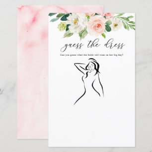Blush Floral Guess The Dress Game Cards