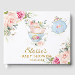 Blush Floral High Tea Party Baby Bridal Shower Guest Book<br><div class="desc">Cherish your special day for the years to come with a customized guest book. Personalize it with your details easily and quickly,  simply press the customise it button to further re-arrange and format the style and placement of the text. (c) The Happy Cat Studio</div>