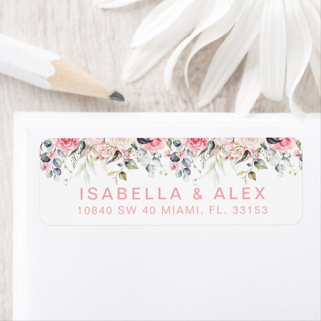 Blush Floral | Jolie étiquette d'expédition de ret (En situation)