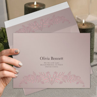 Blush Floral Minimal Elegant Envelope