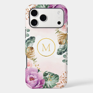 Blush Floral Monogram Tropical Bohème Verdure