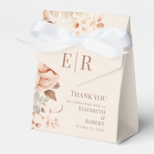 Blush Floral Monogram Wedding Favour Box