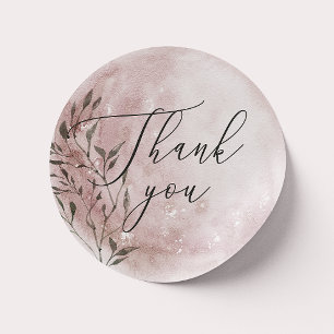 Blush Floral Moon   Étiquette de remerciement de m