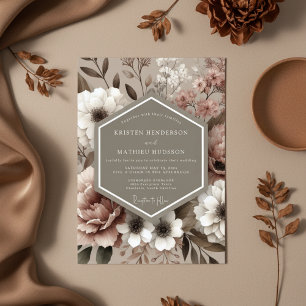 Blush Floral Opulent Wedding Invitation