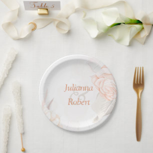 Blush floral   paper plates