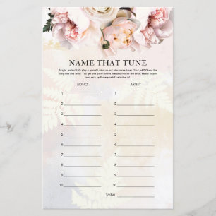 Blush Floral Peony Themed Name that Tune Game
