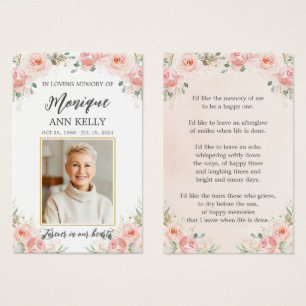 Blush Floral Photo Funeral Signet
