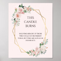 Blush Floral Pink Wedding This Candle Burns