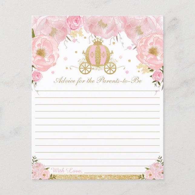 Blush Floral Princess Baby Advice for Parents (Front)