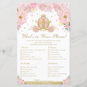 Blush Floral Princess What's In Your Phone Game