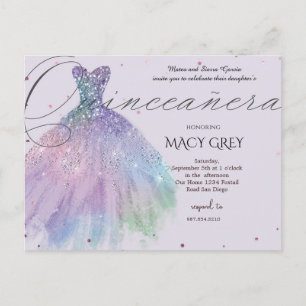 Blush Floral Quinceañera 15th Birthday Postcard