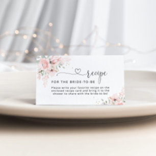 Blush floral Recipe for the bride to be Enclosure  Card