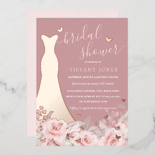 Blush Floral Rose Dress Bridal Shower 
