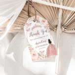 Blush Floral Rose Gold Quinceanera Thank You   Gift Tags<br><div class="desc">Personalize these chic gift tags with your own wording easily and quickly,  simply press the customize it button to further re-arrange and format the style and placement of the text.  Matching items available in store. (c) The Happy Cat Studio</div>