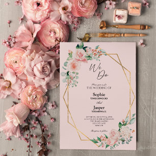 Blush Floral Rose Simple Nous Faisons Faire-part d