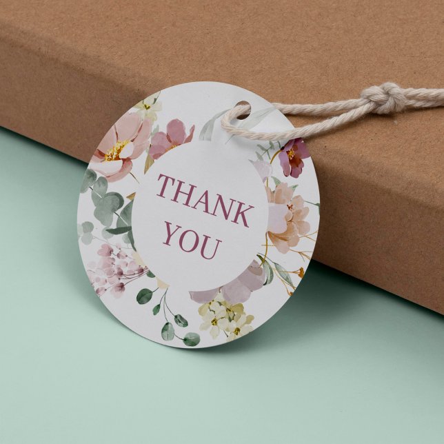 Blush Floral Round Favour Tag (Creator Uploaded)