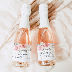 Blush floral said yes to the dress sparkling wine label