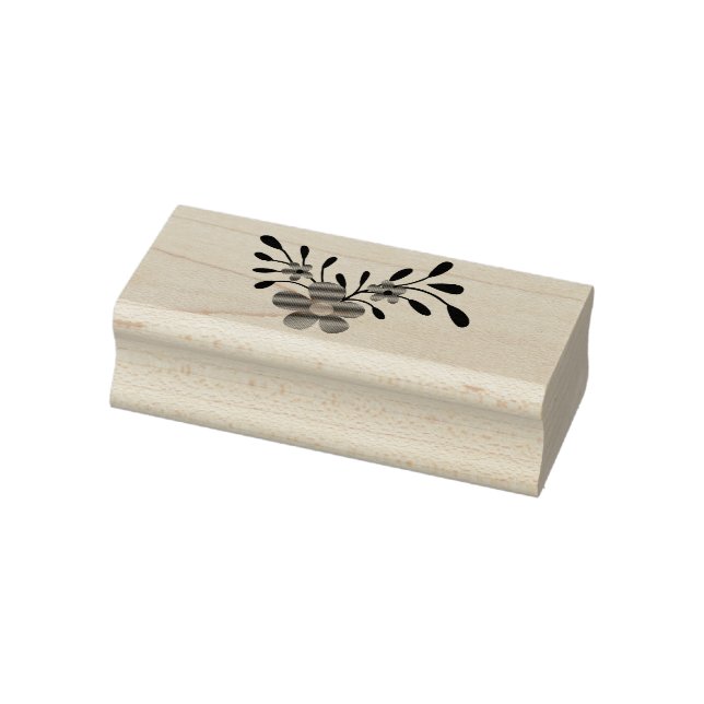 Blush Floral Teal Botanical Rubber Stamp (Stamp)