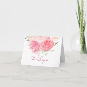 blush Floral thank you card