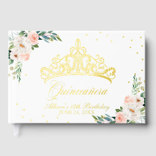 Blush Floral Tiara Quinceanera Livre d'or