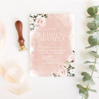 Blush Floral Watercolor Couples Wedding Shower
