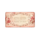 Blush Floral Watercolor Romantic Peach Frame Label