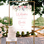 Blush Floral | Watercolor Welcome Sign Poster<br><div class="desc">Welcome your guests in style with our "Blush Floral Watercolor Welcome Sign." This elegant and modern sign features calligraphy and unique rustic elements, creating a one-of-a-kind addition to your bridal shower decor. With a blush floral bridal shower theme, it sets the tone for a beautiful celebration and serves as a...</div>