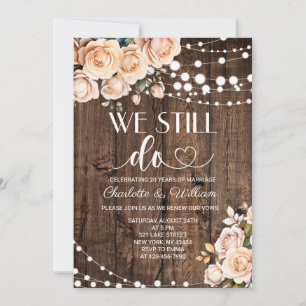 Blush Floral We Still Do Vow Renewal Invitation