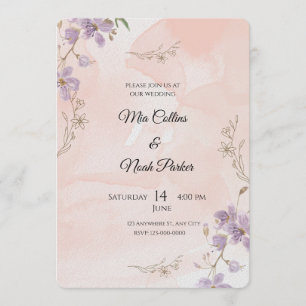 Blush Floral Wedding Invitation – Elegant Template