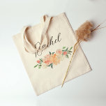 Blush Floral Wedding Party Personalized Tote Bag<br><div class="desc">Personalize for yourself or a friend like bridesmaid or maid of honour.</div>