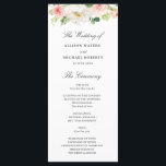 blush floral wedding program<br><div class="desc">This design features trendy spring and summer pink blush roses. The watercolor flowers complement well the gold text and white background. You can personalize the text and colours on this wedding program template.</div>