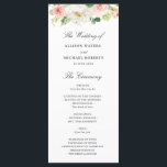 blush floral wedding program<br><div class="desc">This design features trendy spring and summer pink blush roses. The watercolor flowers complement well the gold text and white background. You can personalize the text and colours on this wedding program template.</div>
