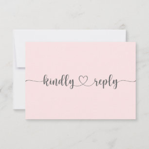 Blush Floral Wedding RSVP Card