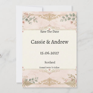 Blush Floral Wedding Save The Date