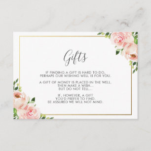 Blush Floral Wedding Wishing Well Enclosure Card