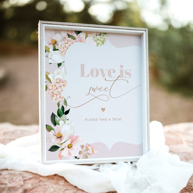 Blush floral wildflowers Love is sweet Poster (Creator Uploaded)
