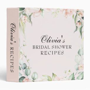 Blush Florals and Greenery Bridal Shower Recipe Binder